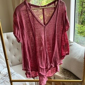 Free People Swing Tee, Pink, Size Small